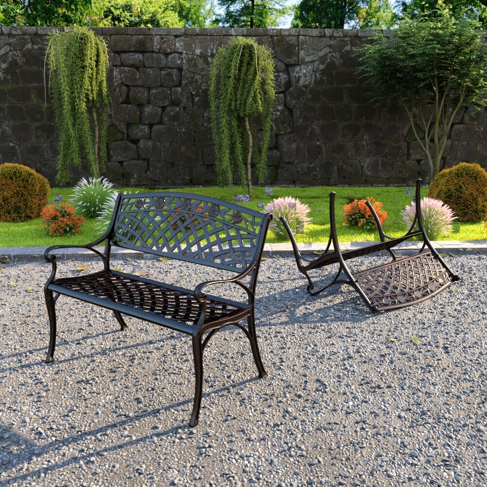 Astoria Grand Vistamar Metal Outdoor Bench & Reviews